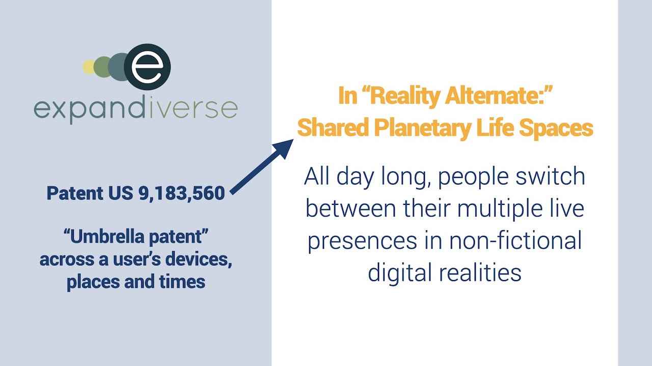 Expandiverse Technology: In “Reality Alternate: ”
Shared Planetary Life Spaces